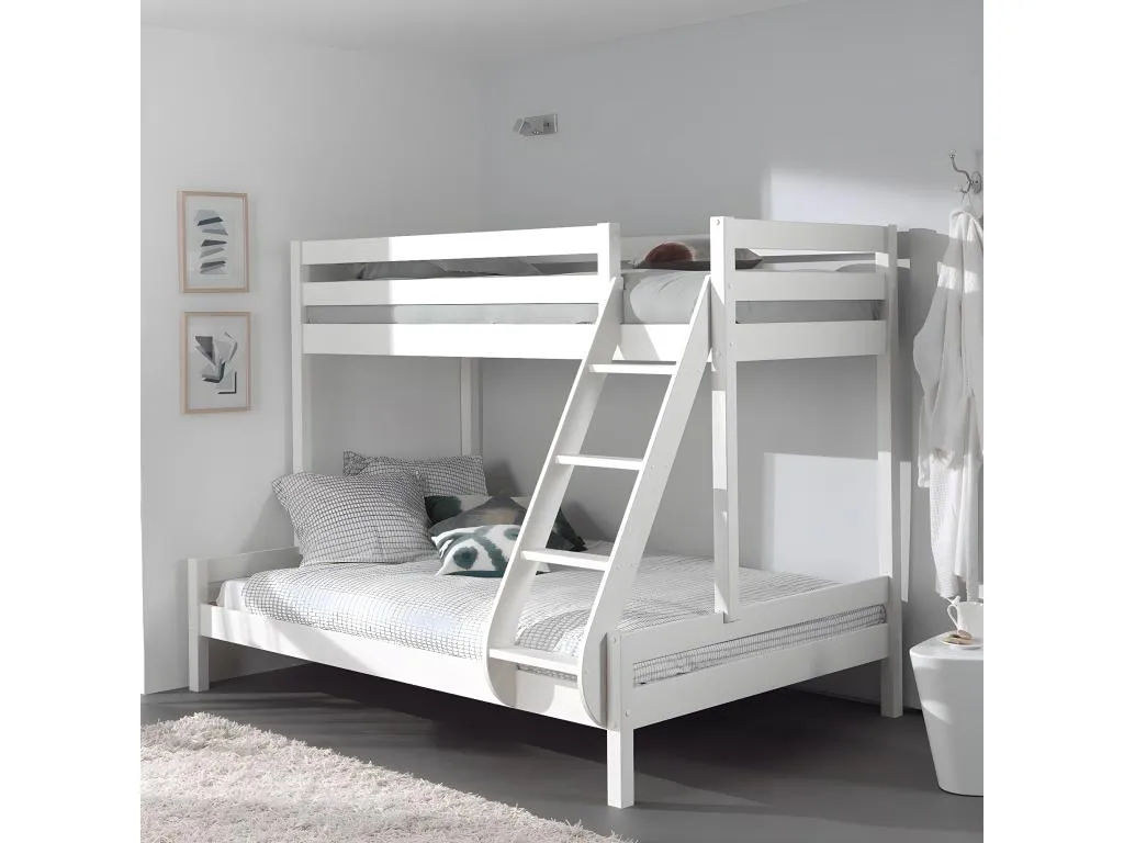 Litera 90x200 y 140x200 Somier Incluido Decounico - Blanco