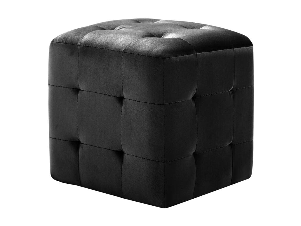 Puf 2 unidades Joliven negro 30x30x30 cm