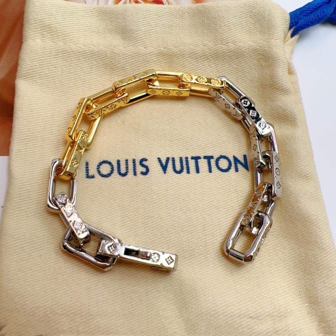 Louis Vuitton Silver Gold Mixed Color Chunky Bracelet - Original Replica Club