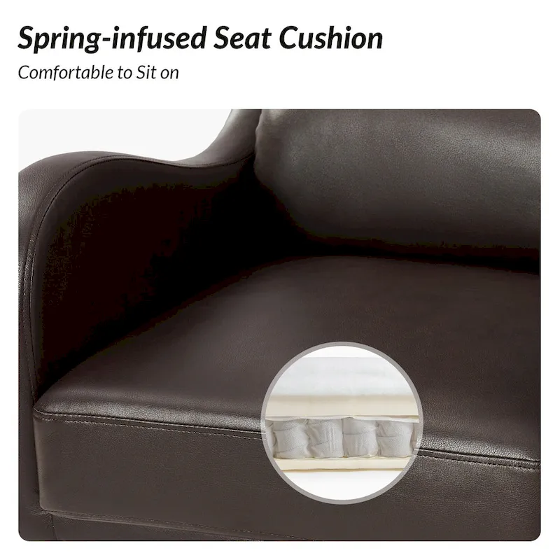 HULALA HOME Pete Adjustable Height Faux Leather Swivel Executive Chair with Tilt Mechanism