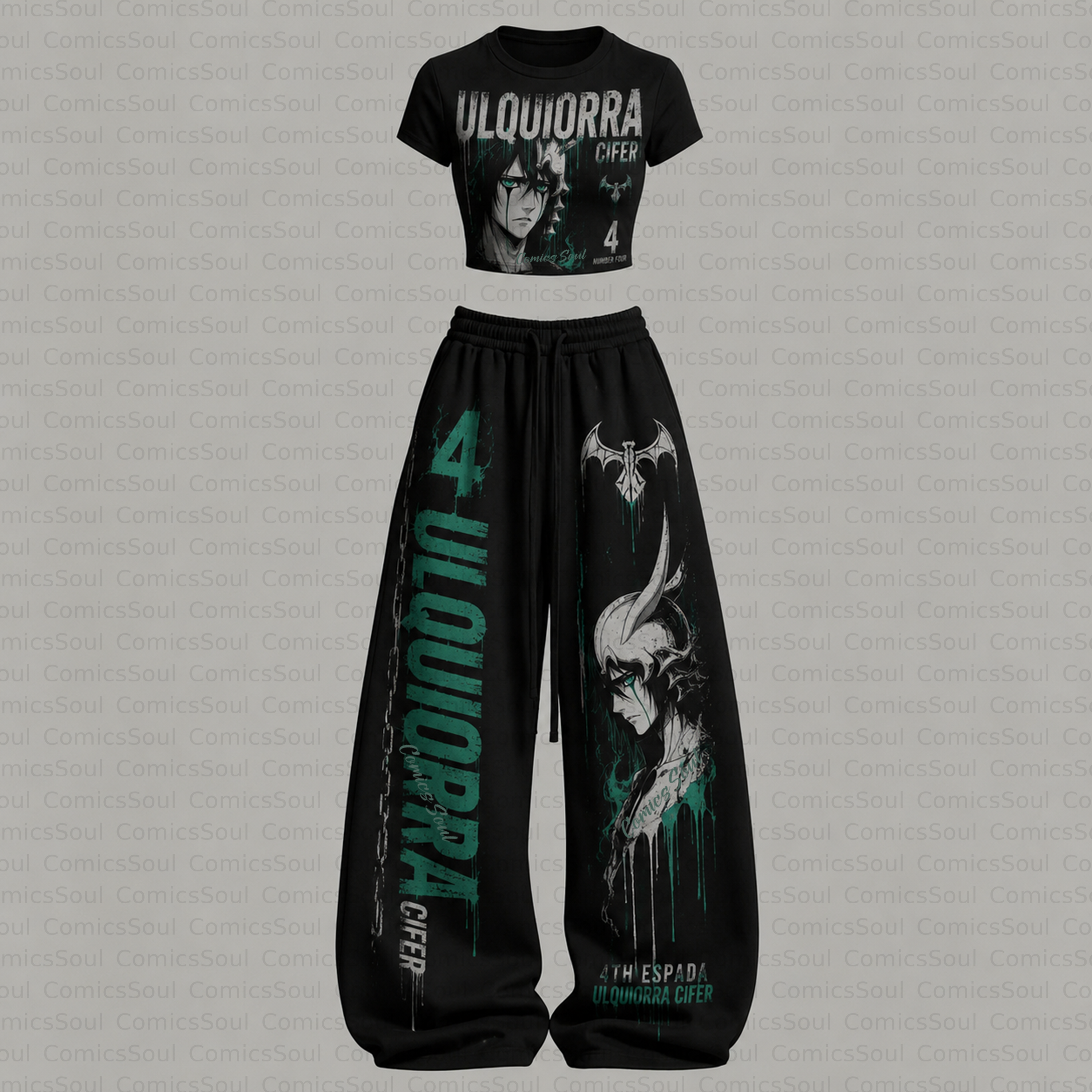 BLEACH T-Shirt & Elasticated Trousers Two-Piece Set