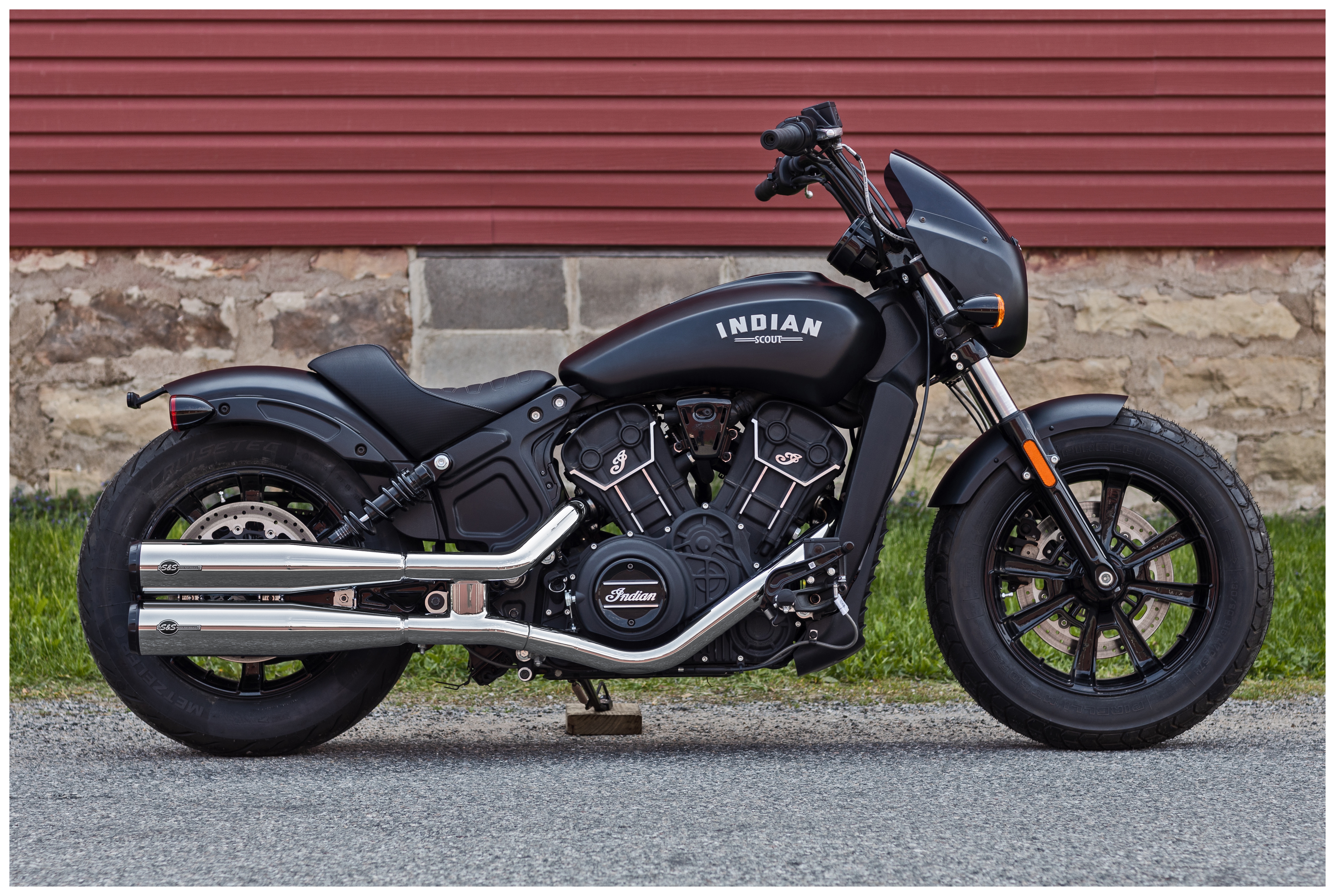 SportsBikeShop S&S Cycle Grand National Slip-On Race Mufflers For Indian Scout 2019-2024