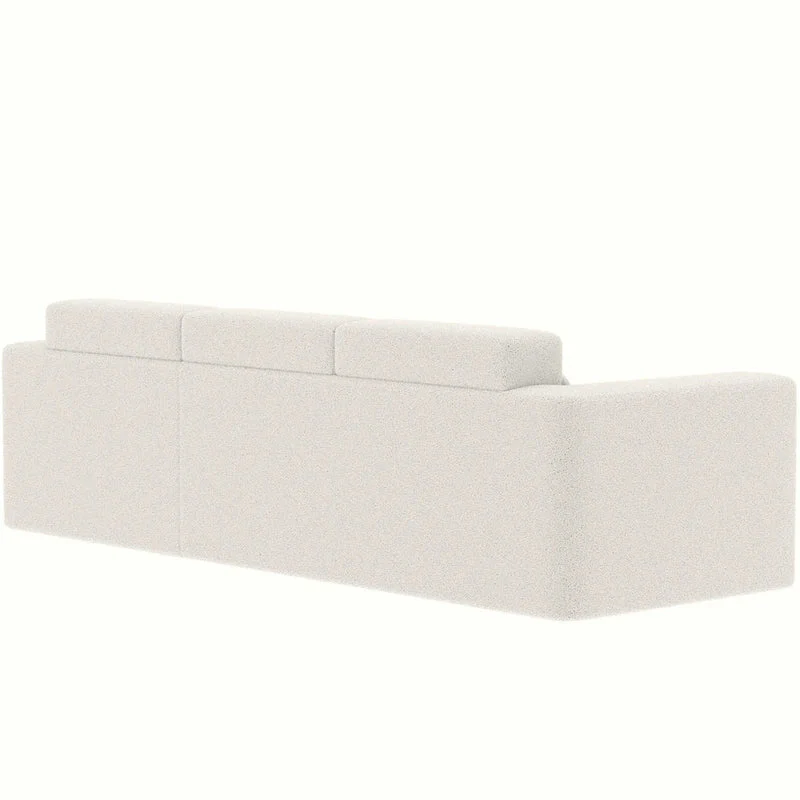 L Shaped Sectional Sofa with Upholstered Cushions and Modular Design
