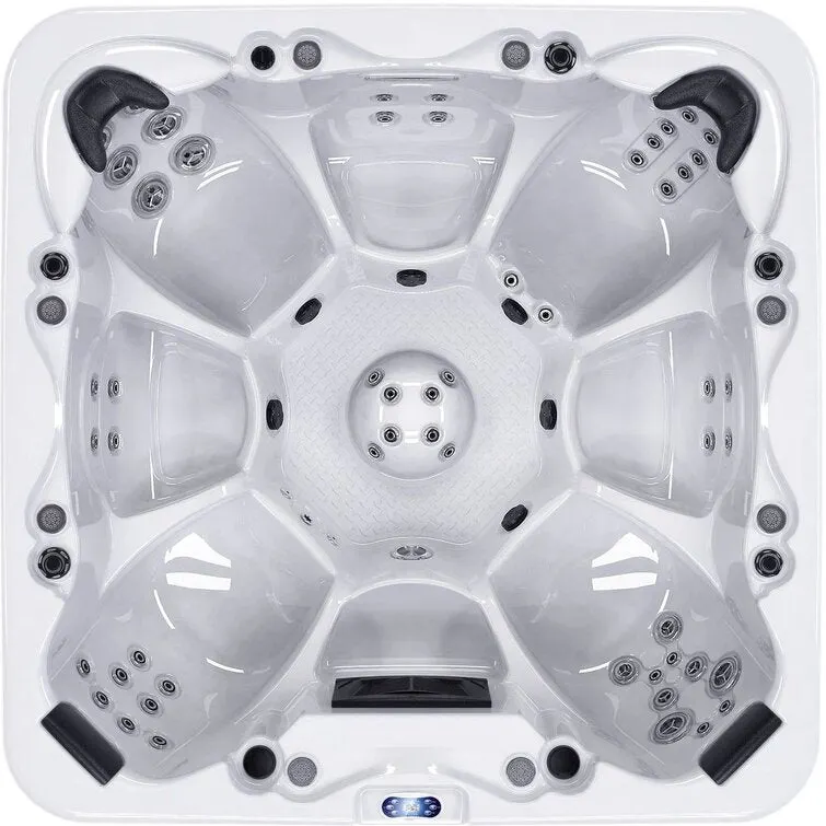 Luxuria Spas 7 – Person 100 – Jet Acrylic RectangularHot Tub with Bluetooth Speakers and Ozonator in Mocha