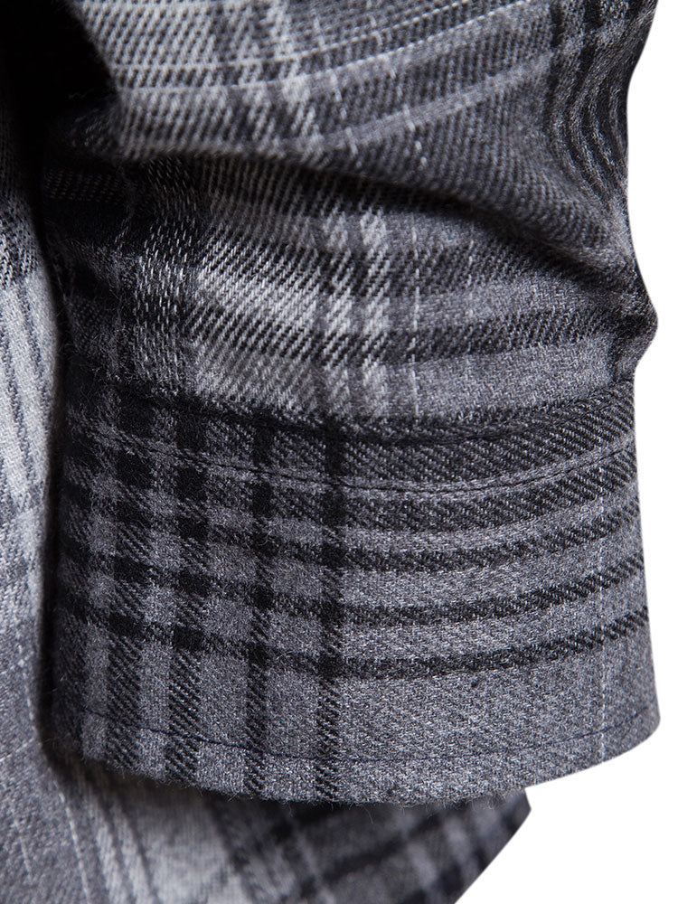 Plaid Pocket Front Button Up Shirt