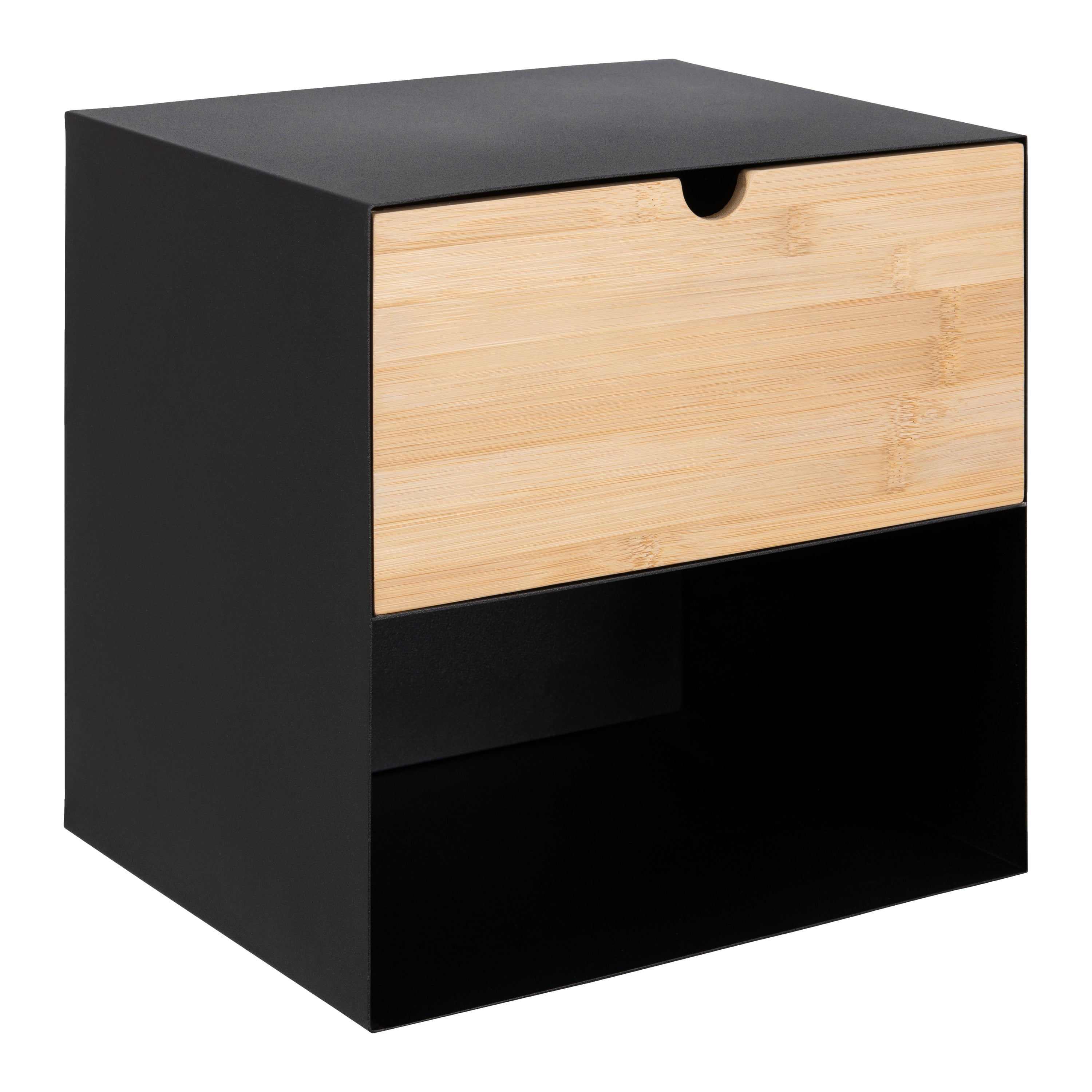 Blokker basic Box Nachtkastje B 30 cm - Zwart/Bruin
