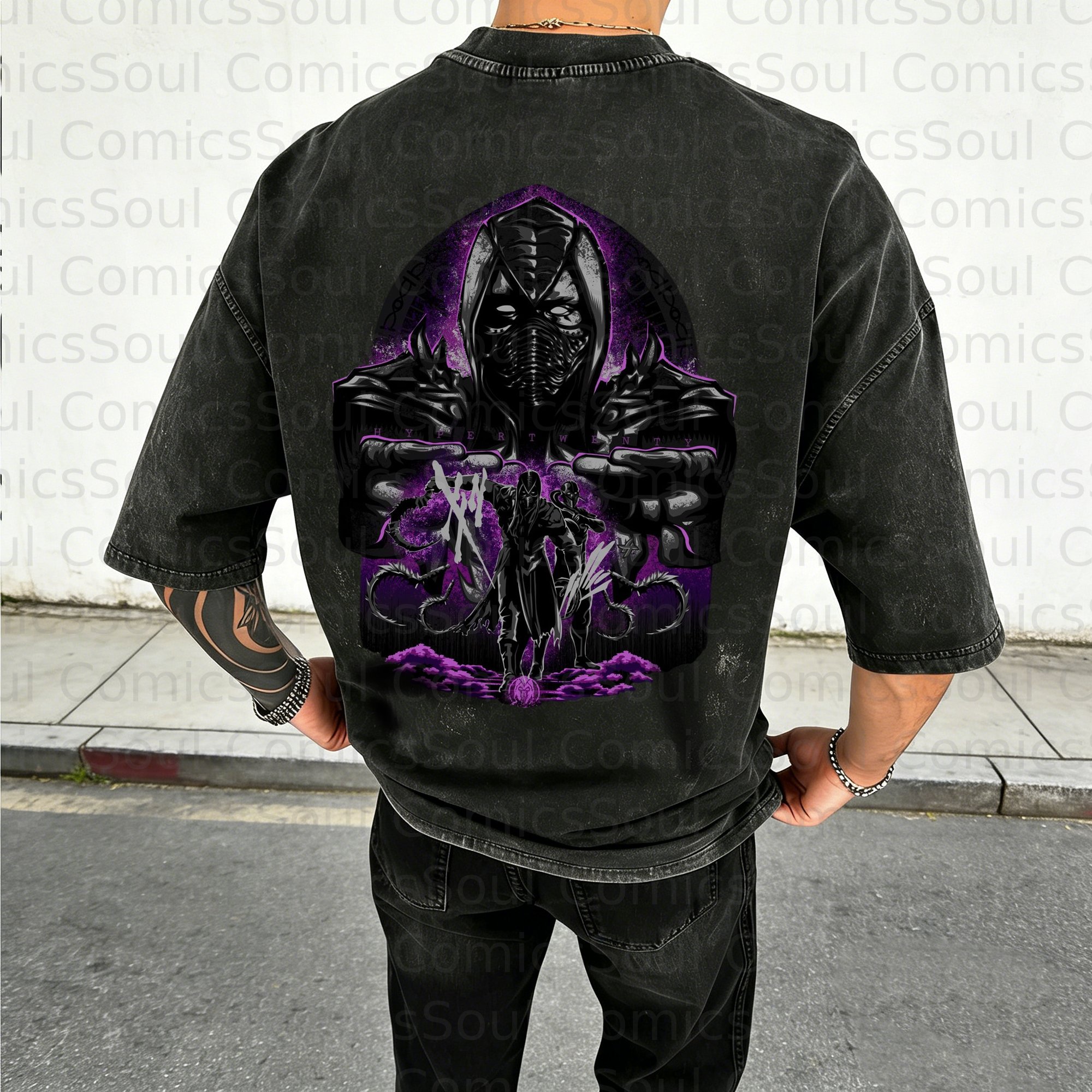 Unisex Anime Inspired Vintage Washed T-Shirt