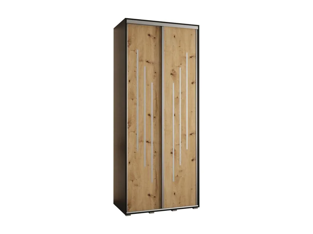 ARMARIO Lluesmamuebles 8 DE PUERTAS CORREDERAS 235.2/120/45 2 puertas (Negro/Artisan/Plata)