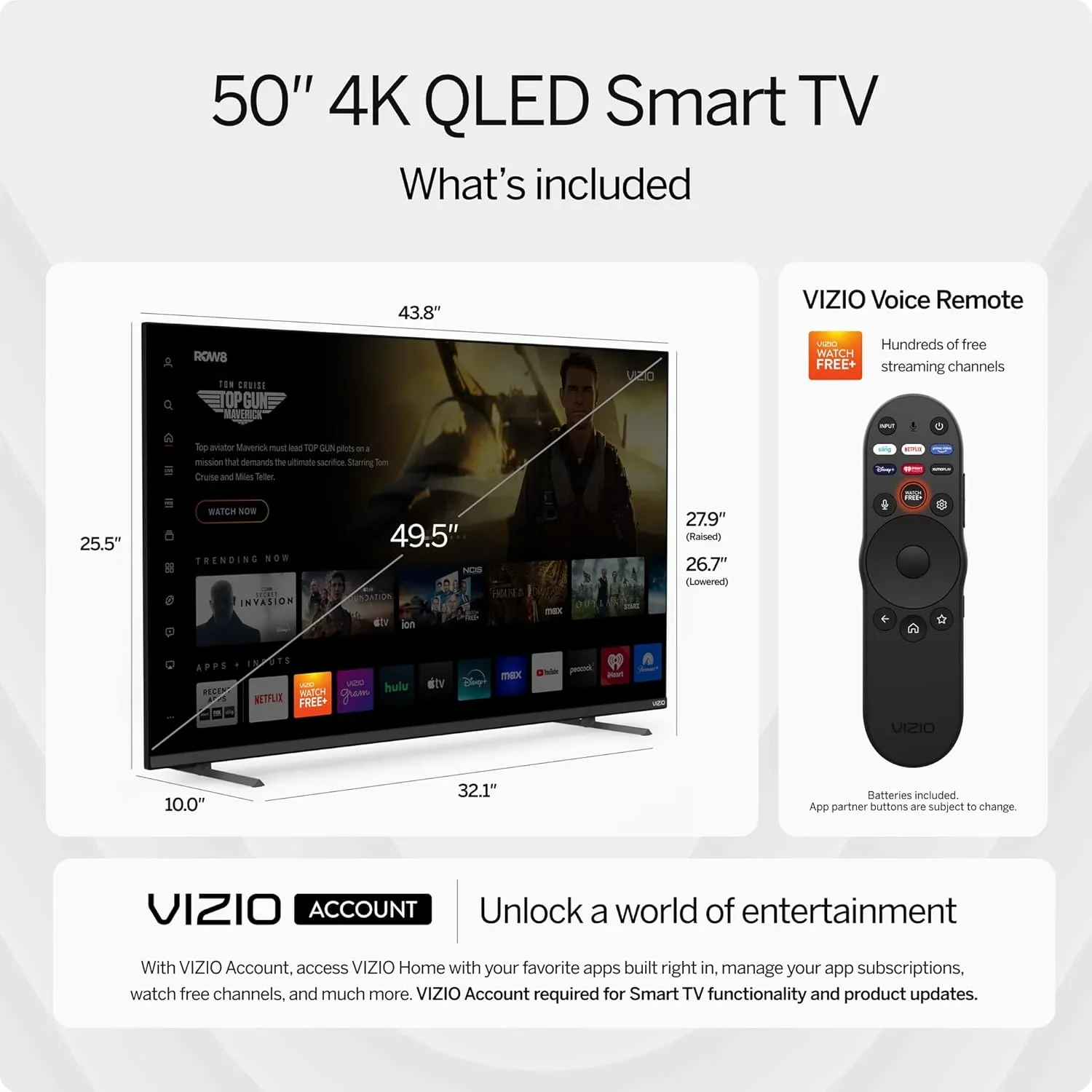 VIZIO 50 in Quantum Pro 4K QLED Smart TV, HDR10+, 120Hz - 2023 - Image 4 VIZIO 50 in Quantum Pro 4K QLED Smart TV, HDR10+, 120Hz - 2023 - Image 4