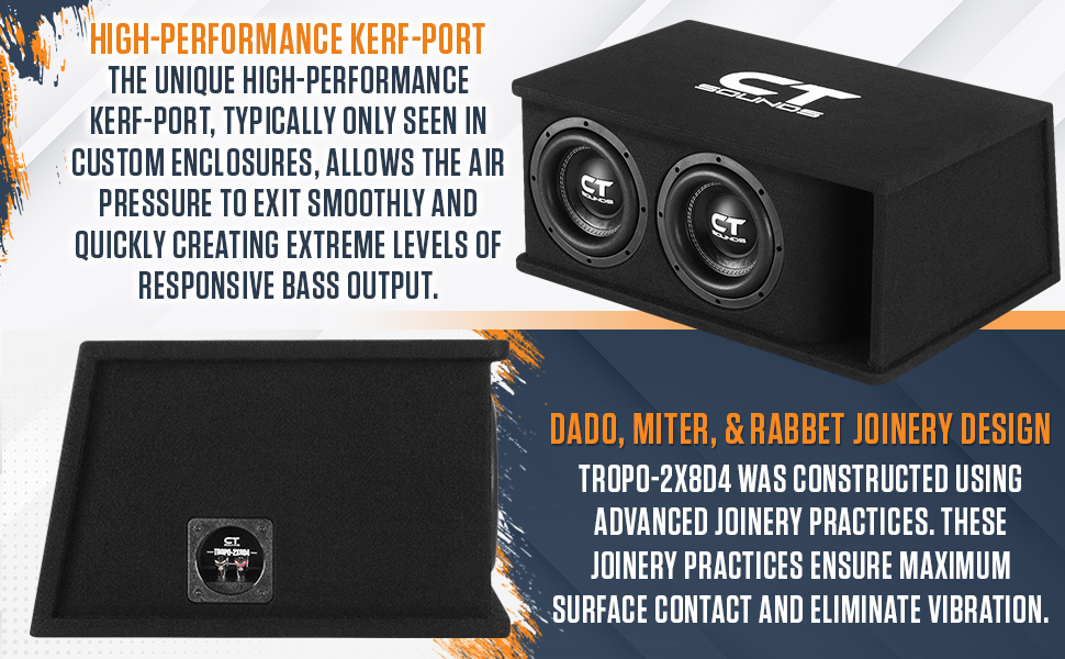 dual 8-inch loaded subwoofer box