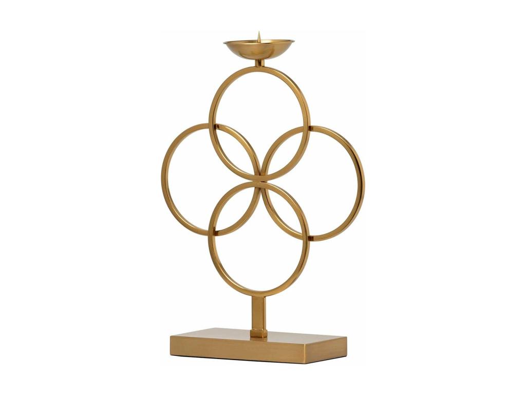 Portavelas Metal Dorado 30x12x43 Cm