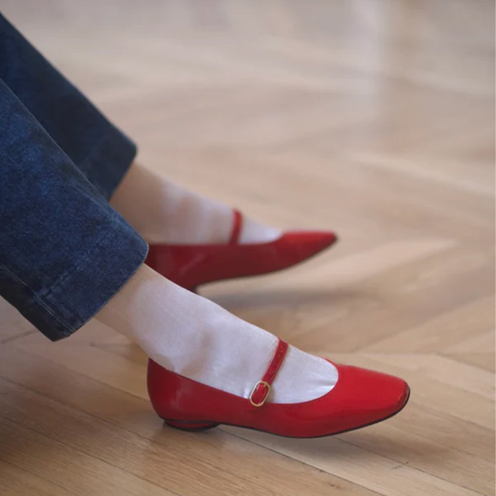 Anne Thomas - Ballerines Pavlova - Rouge