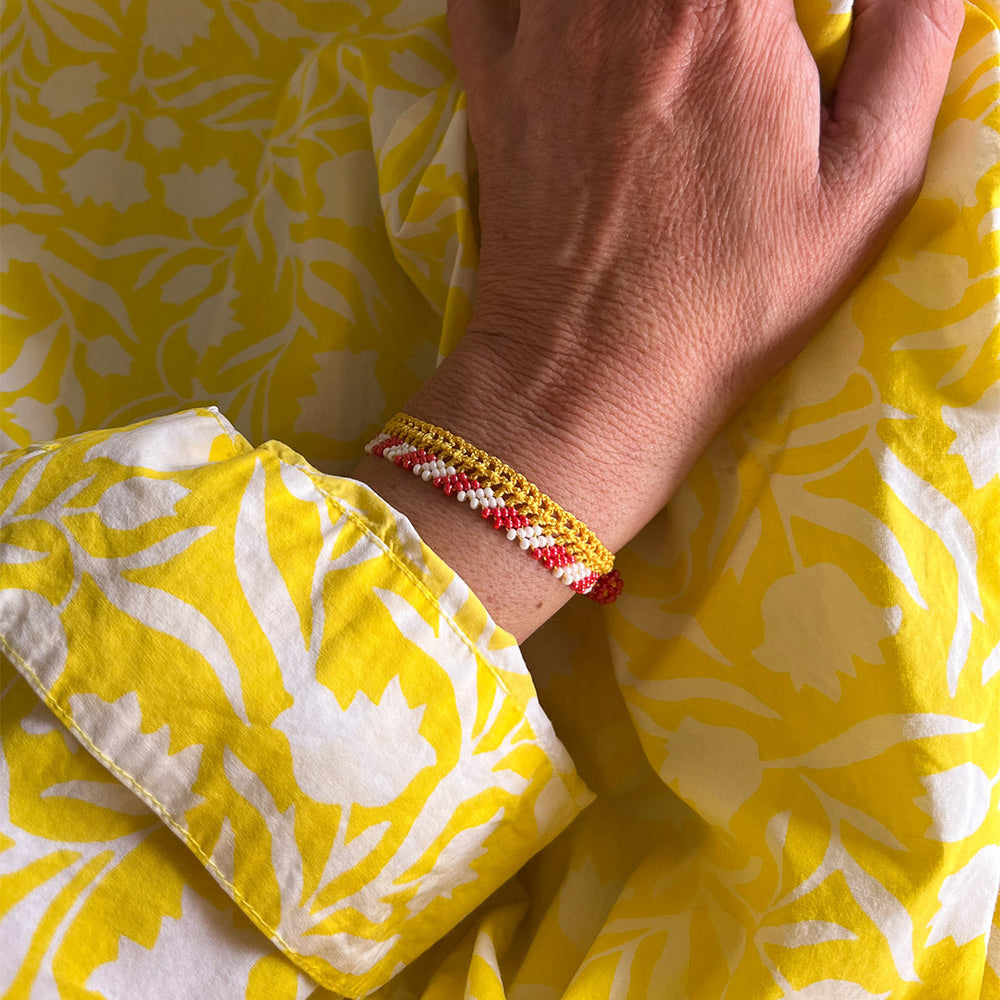 Ottomania - Bracelet crochet Stripes - Jaune