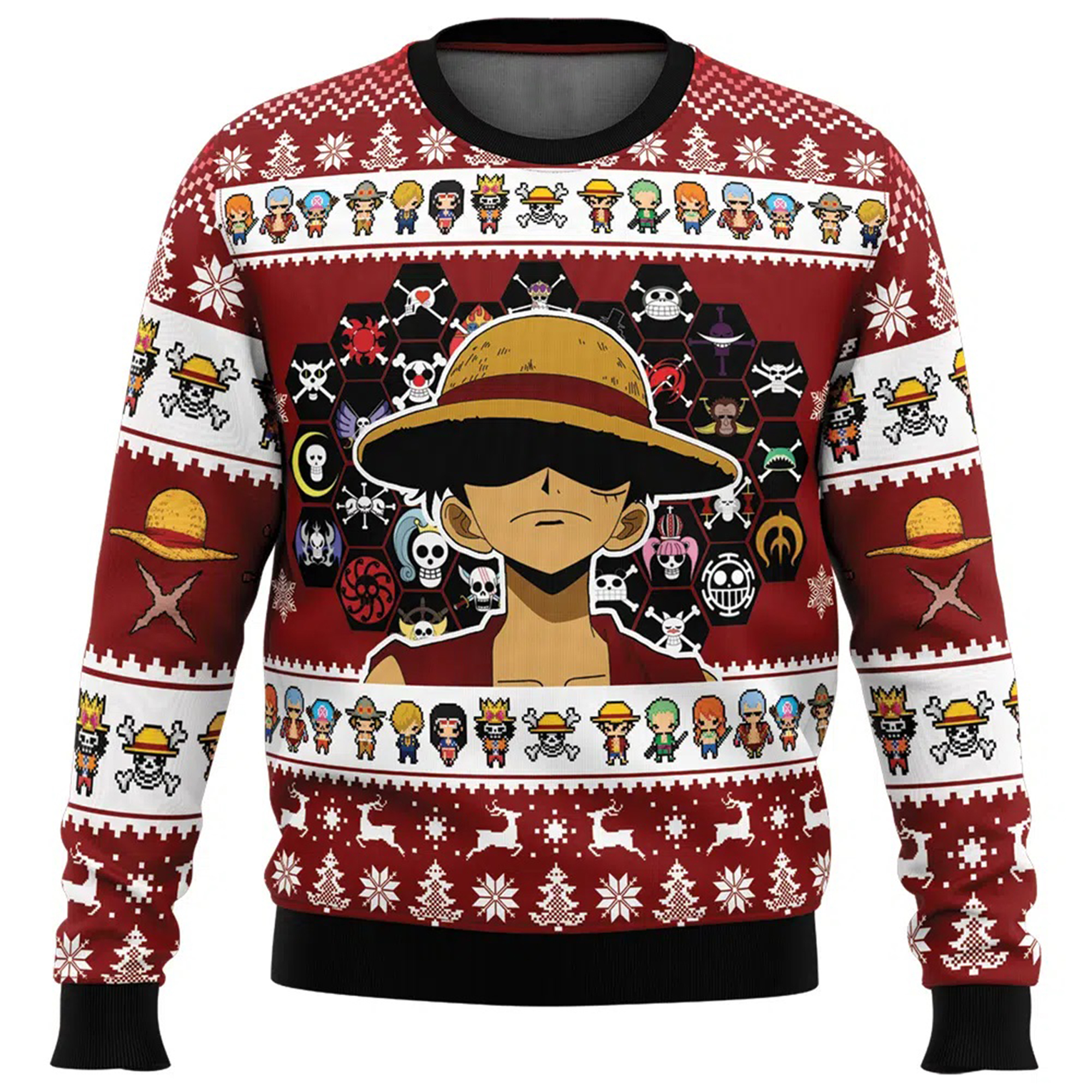 Unisex Anime Ugly Christmas Sweater TeeThreads Sustain the Scene with Custom Apparel