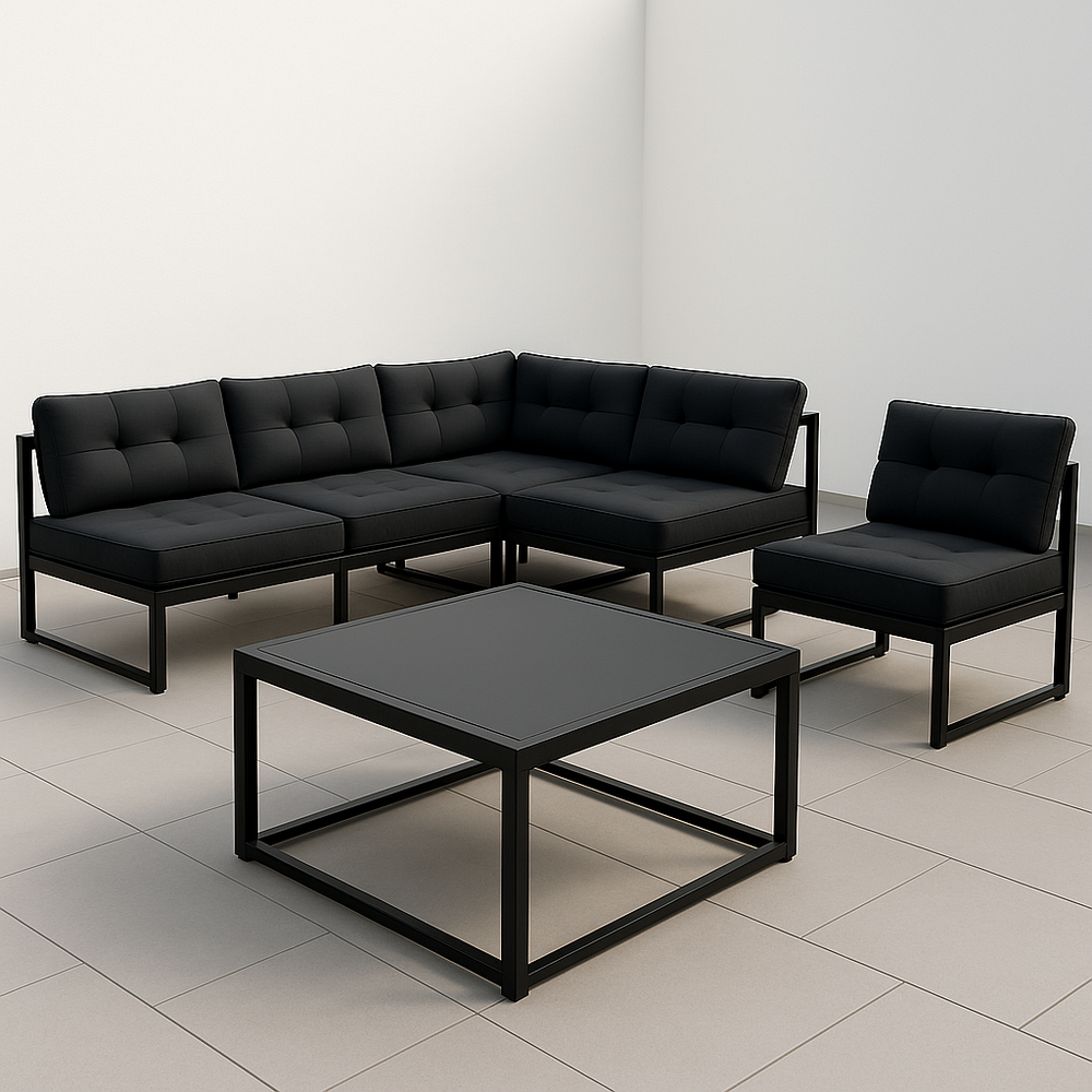 Conjunto de sofás moderno y cómodo, esencial para el hogar