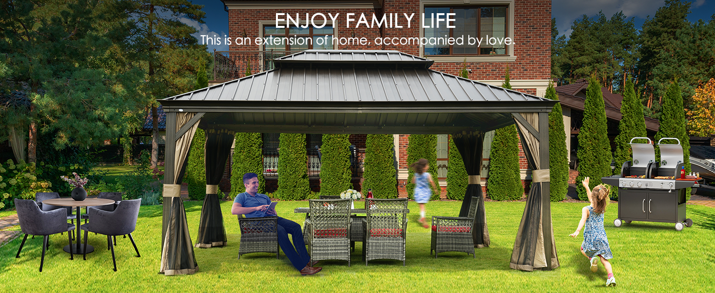 family life, outdoor gazebo, home extension