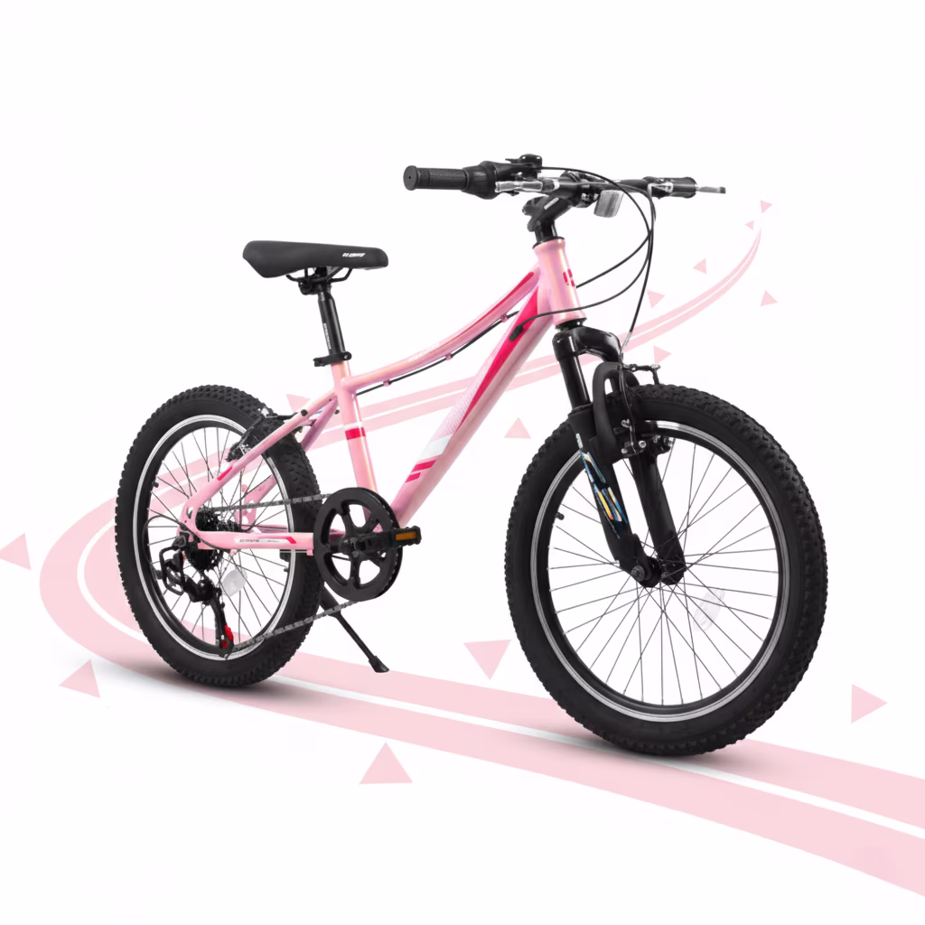 20 in Kids Mountain Bike for Girls Boys 7 - 12 Years Youth Bicycle MTB, 7 - Speed with Suspension Fork, V - Brakes - Pink/Blue(Blue)