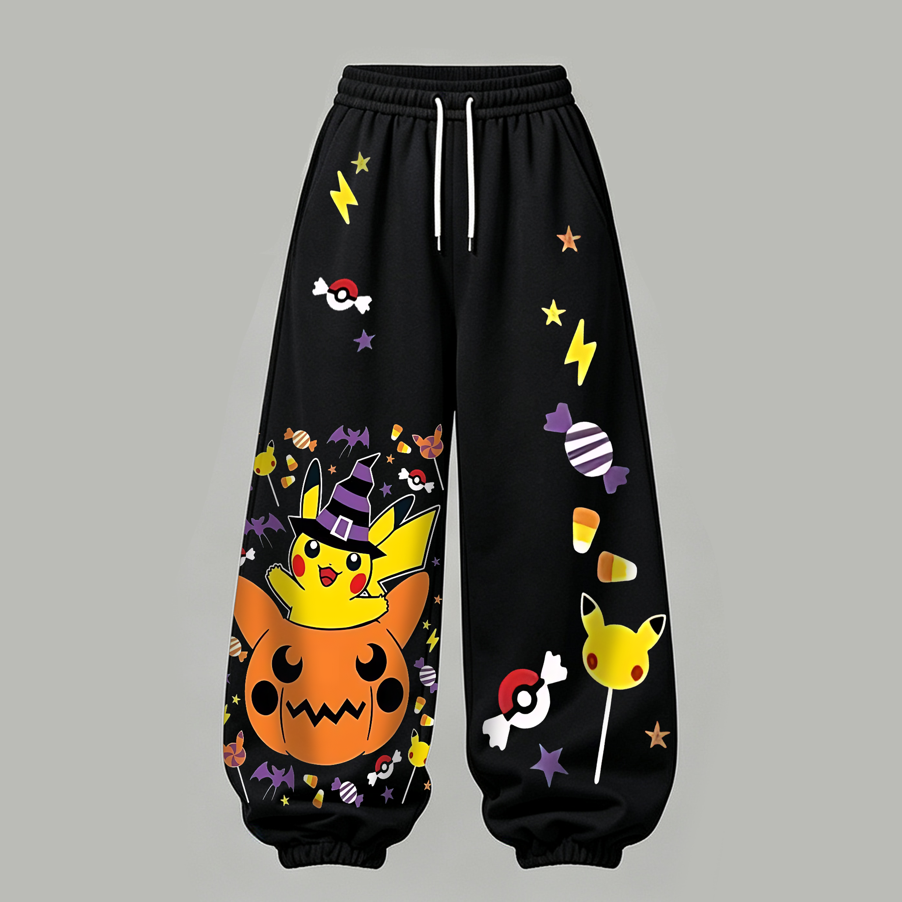Pokémon Halloween Series Cropped Long Sleeve Hoodie & High Waist Jogger Pants Two Piece TeeThreads Sustain the Scene with Custom Apparel