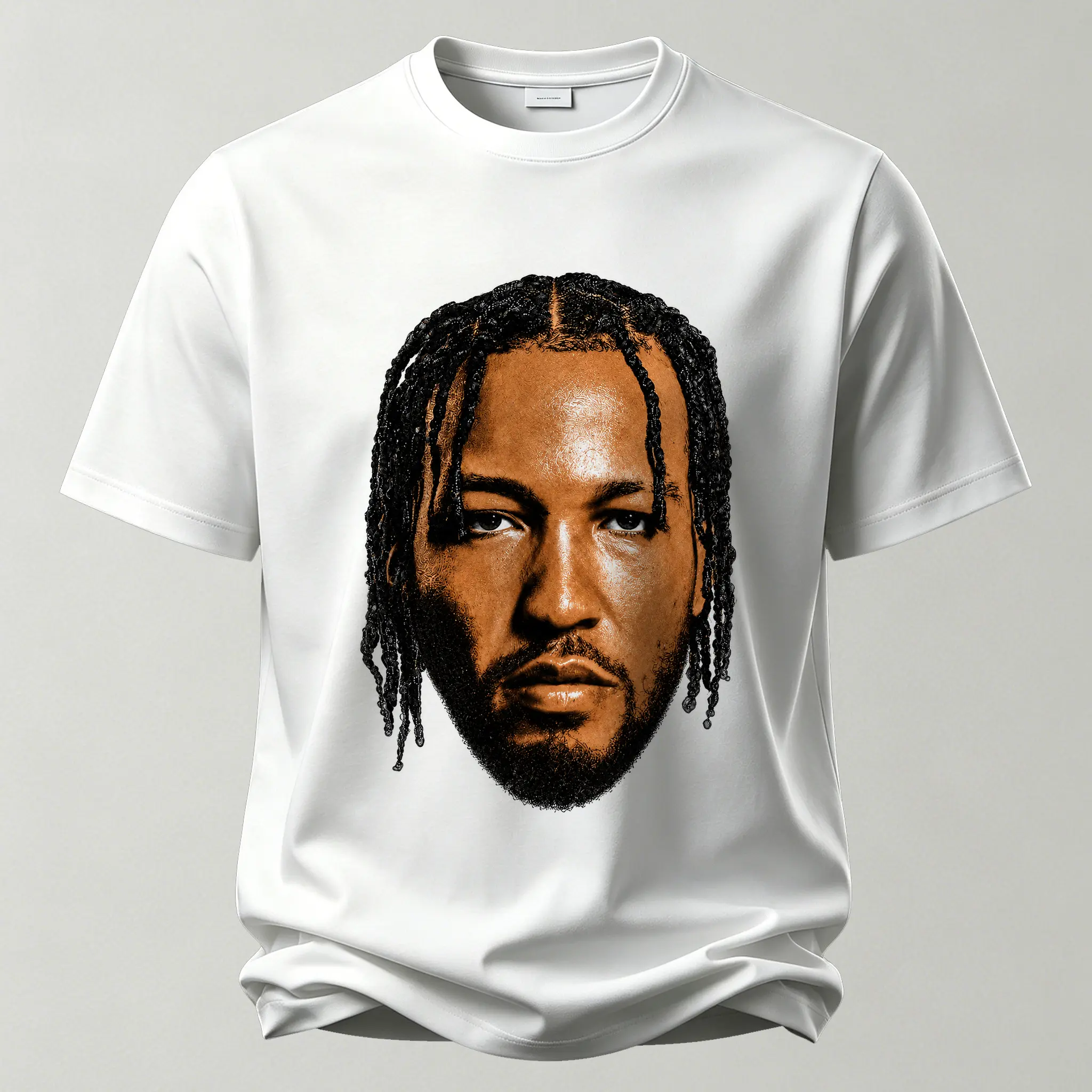 Retro Basketball Player Big Face Printed Unisex Oversized T-shirt