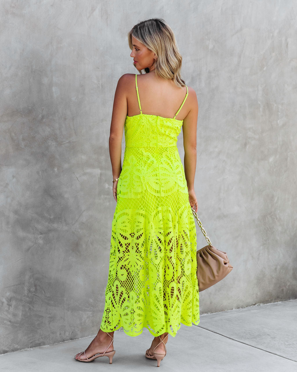 Stephani Crochet Lace Maxi Dress - Neon Green - FINAL SALE - Se7enfashion
