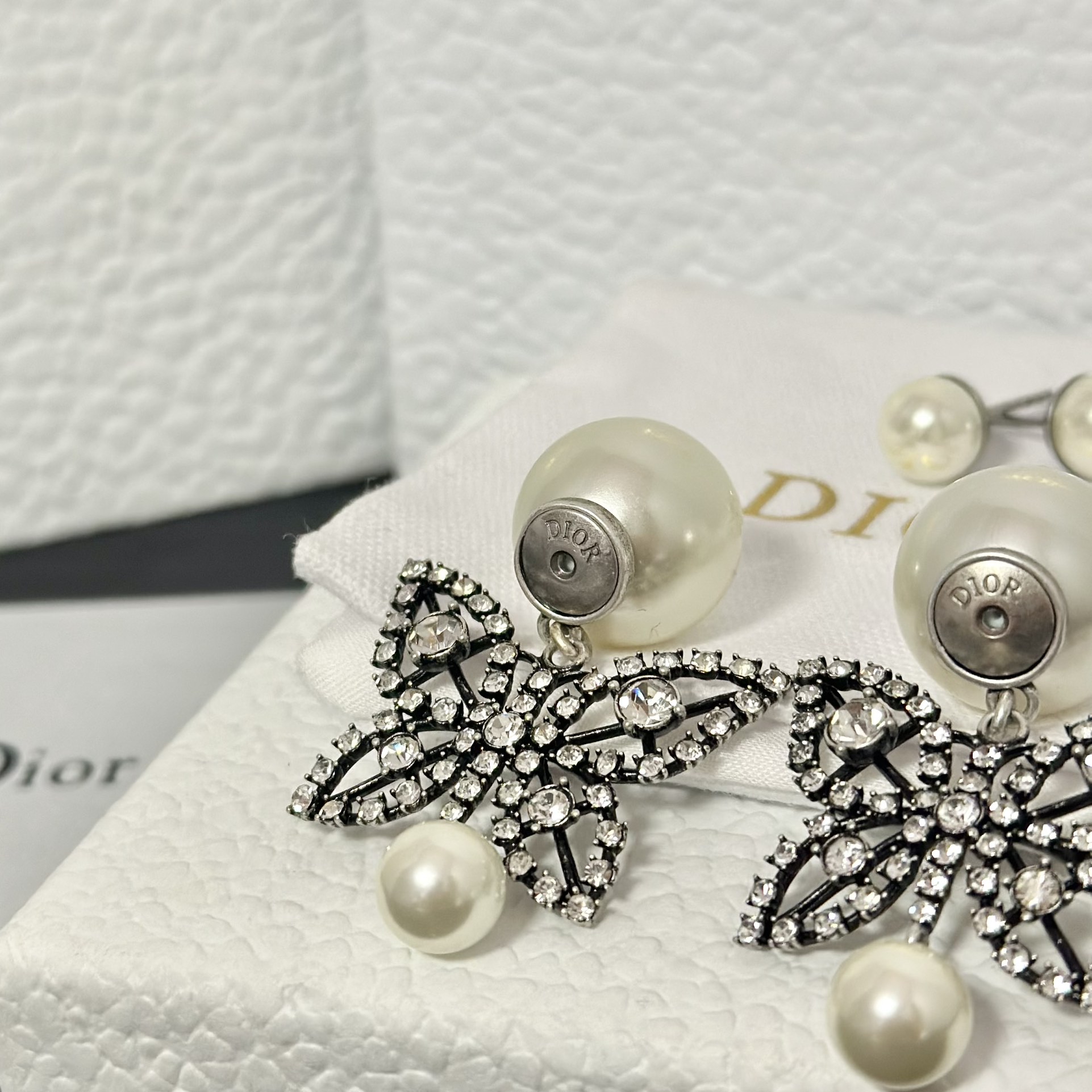 Dior Butterfly Pearl Drop Earrings - Original Replica Club