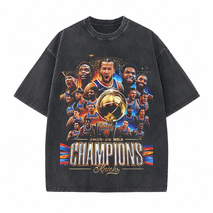 New York Knicks Printed Unisex Washed T-Shirt