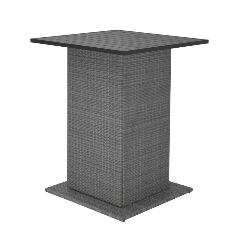 Topcobe 5 Pieces Outdoor Wicker Bar Table Set with Hidden Storage Shelves, Outdoor Patio Furniture for Garden Backyard Pool Deck-White - Image 7