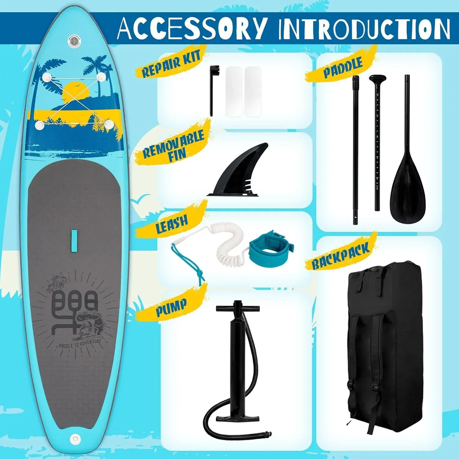 FunWater Inflatable Stand Up Paddle Board, 11 ft x 32 in x 6 in - SUP Paddle Accessories - Image 58 FunWater Inflatable Stand Up Paddle Board, 11 ft x 32 in x 6 in - SUP Paddle Accessories - Image 58