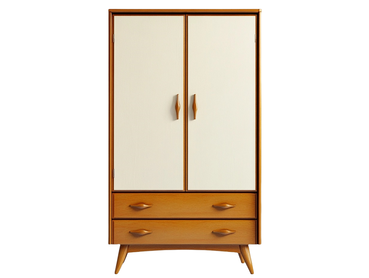 Armario de madera de pino color natural 150x60x200 cm para dormitorio con puertas y cajones uk3859110