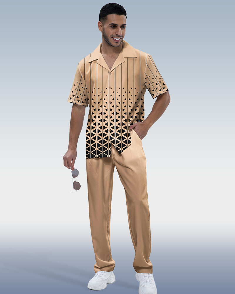 Cafe Cross Short Sleeve Shirt Walking Suit