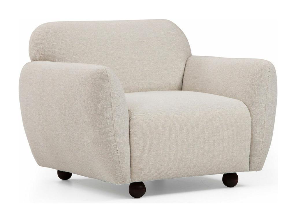 Sillón Nestleano 187 - De color marrón claro - 86x90x86cm - Tapiz - Patas Madera