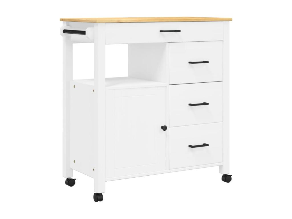 Carrito de cocina MONZA madera maciza de pino 84x40x90 cm