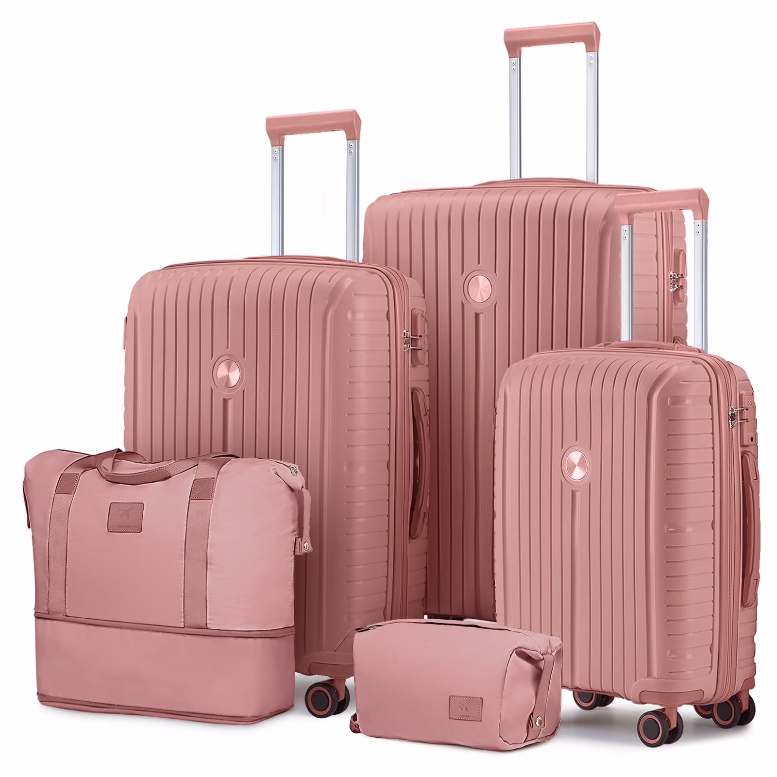Joyway 5 Piece Luggage Sets Hardshell Lightweight Suitcase with TSA Lock Spinner Wheels-Orange - Image 7