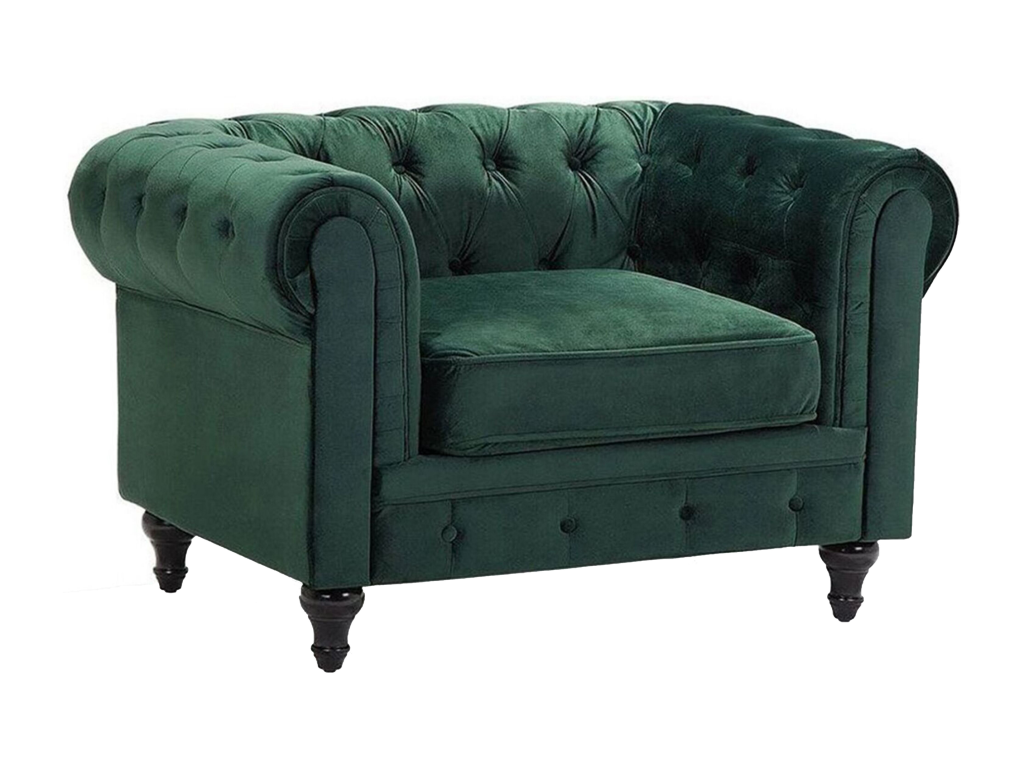 Sillón CHESTERFIELD Terciopelo Verde esmeralda