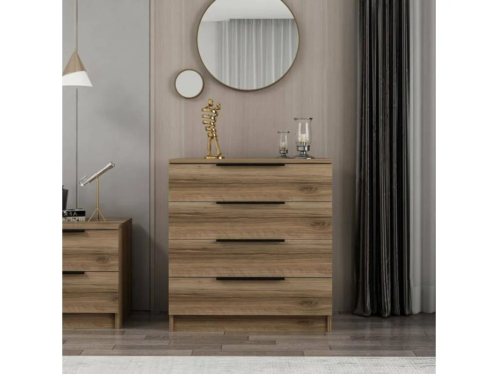 Cajonera Cosinor, cómoda multiusos, cómoda de dormitorio, gabinete con cajones, 73x42 h77 cm, nuez laj3583998
