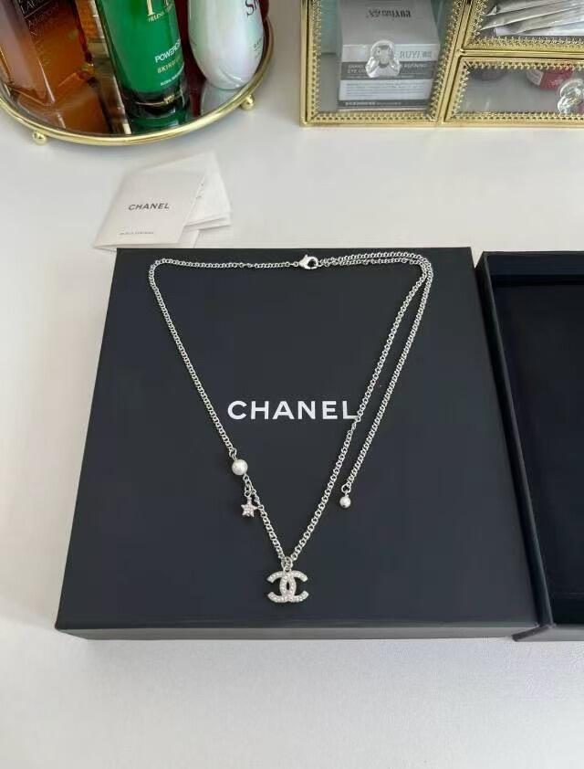 Chanel Minimalistic Star CC Pendant Silver Bracelet Necklace - Original Replica Club
