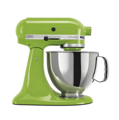 Artisan 5 Qt. 10-Speed Green Apple Stand Mixer with Flat Beater, 6-Wire Whip and Dough Hook Attachments