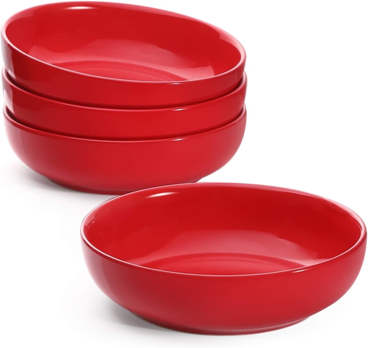 LE TAUCI Pasta Bowls 45 oz, Salad Bowls Set for Serving Soup, Pasta, Noodle, Dinner, Large Kitchen Bowl Plates, Microwave Safe - 8.5 Inch, Set of 4, White