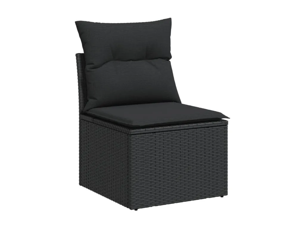 Vivircalido Set de sofás de jardín 10 pzas cojines ratán sintético negro 77770eixt