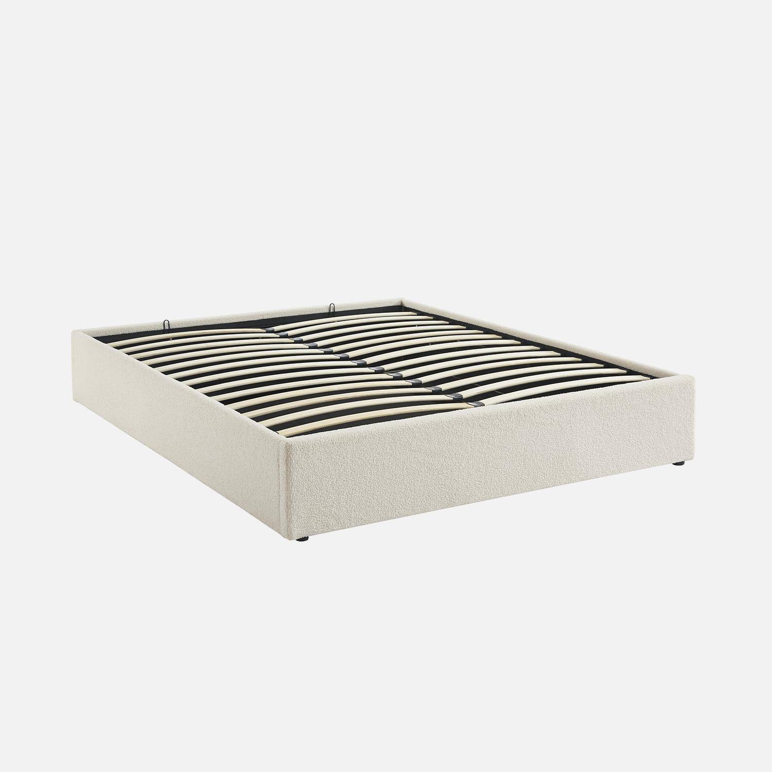 Devon - Cama con somier abatible, acabado borreguito