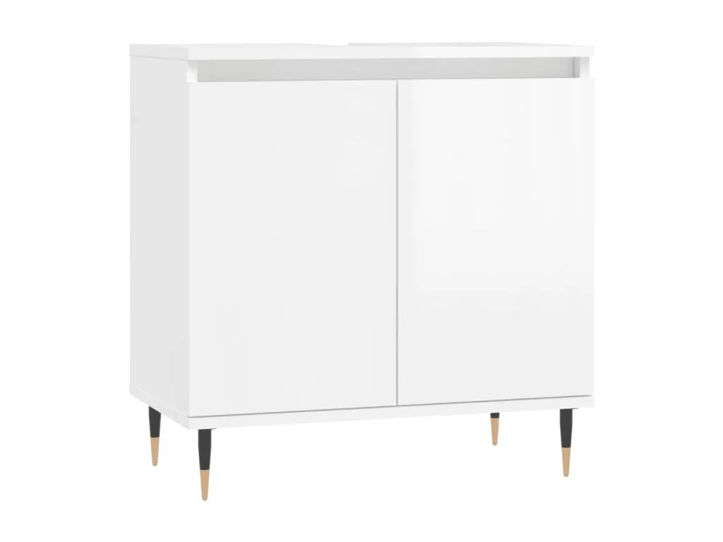 Armario de baño grande Vivirsingular de ingeniería blanco brillo 58x33x60 cm dtma34182