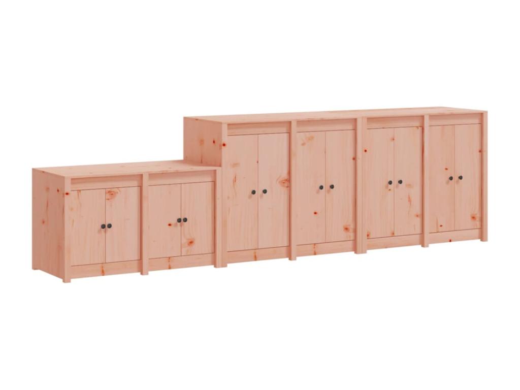 Gabinetes de cocina para exteriores de madera maciza Douglas de 3 piezas