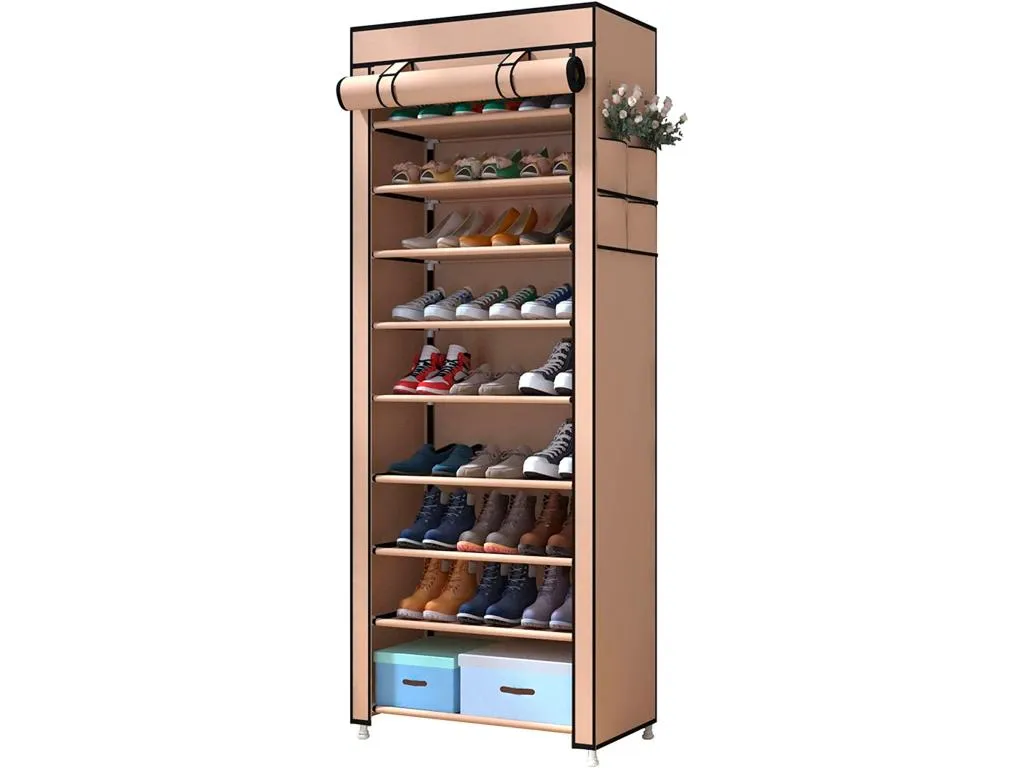 Armario Zapatero Tela con Puertas Cremallera 160x60x30 cm 54388AEEN