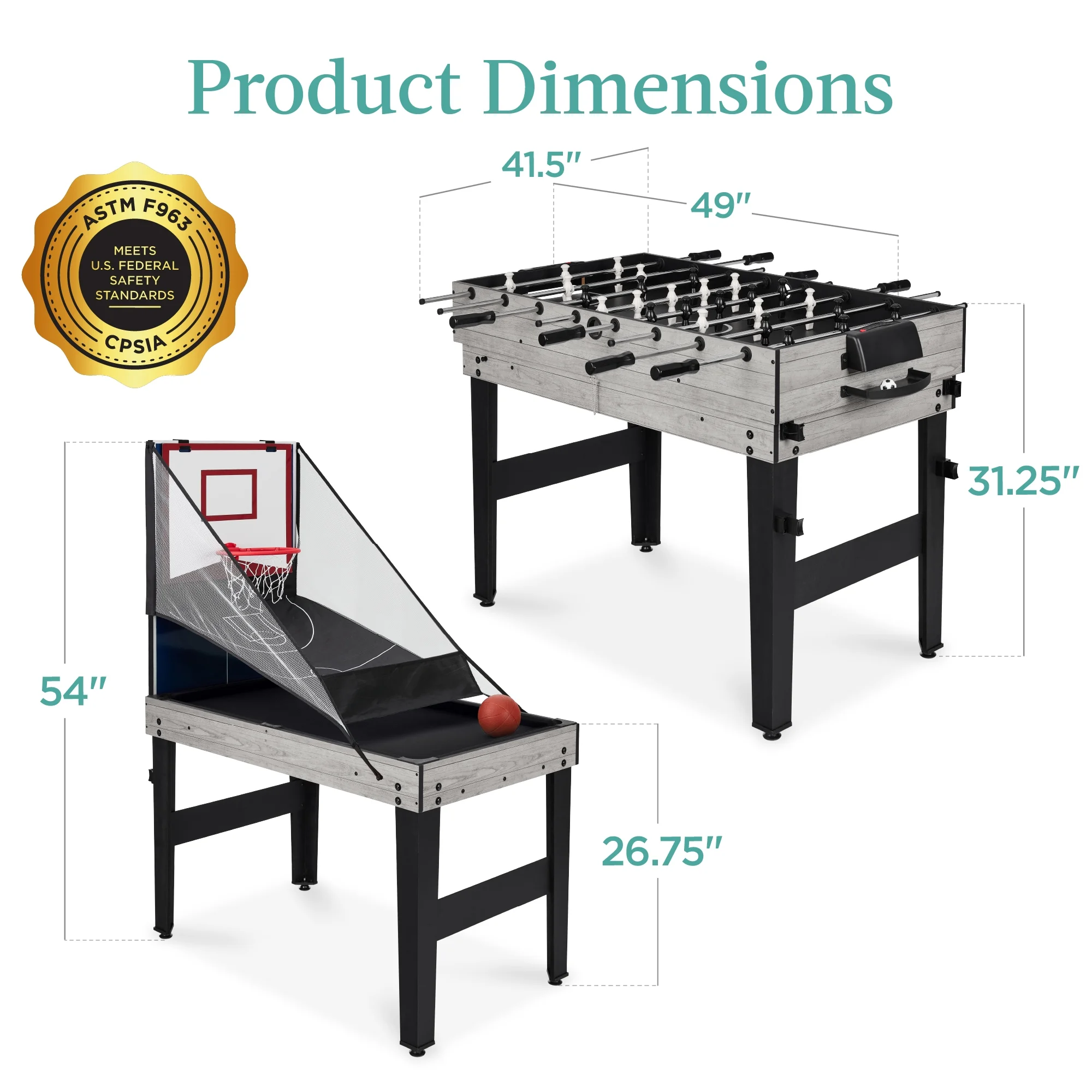 Best Choice Products 13-in-1 Combo Game Table Set w/ Ping Pong, Foosball, Basketball, Hockey, Archery - Natural - Image 22