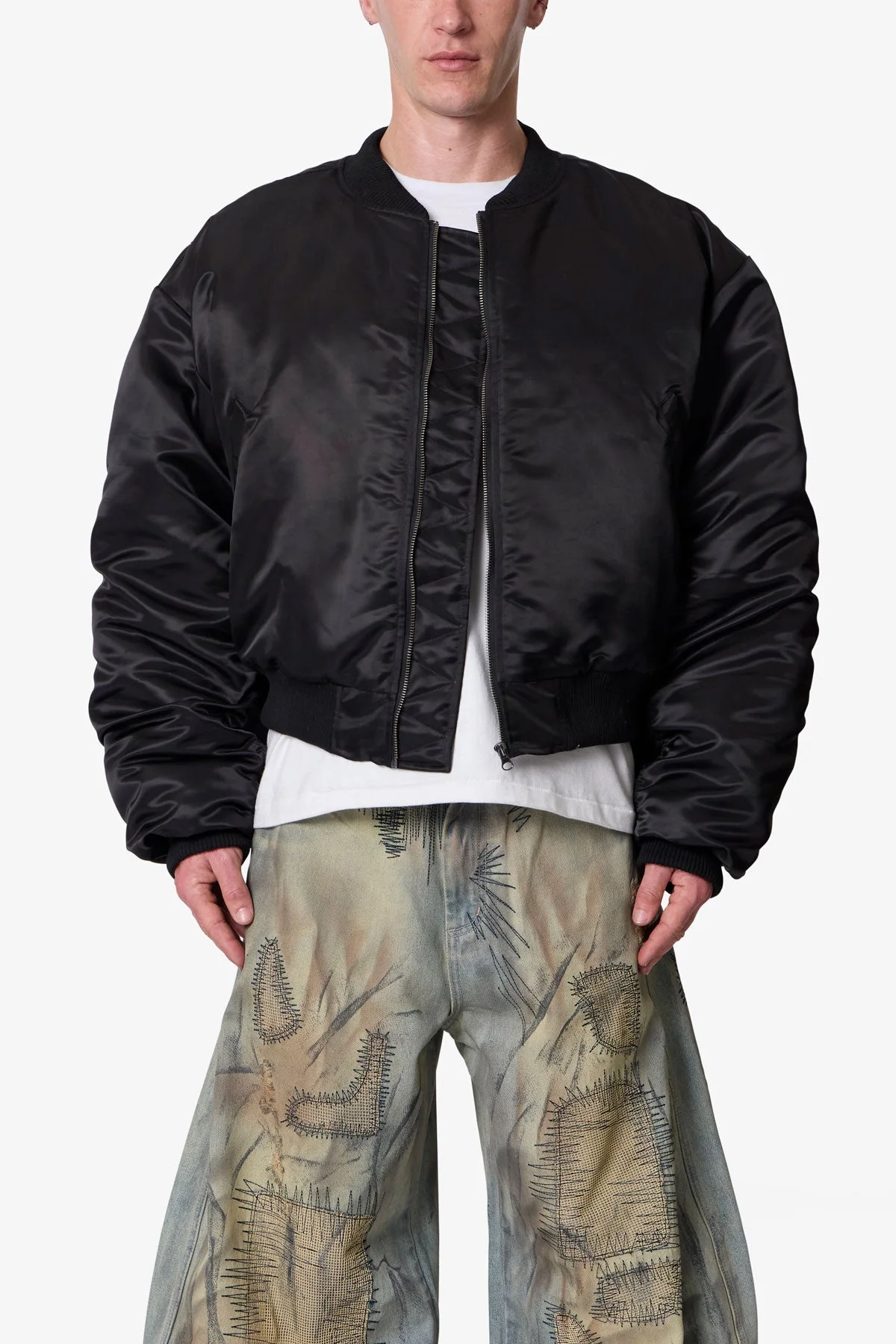 Oversized Bomber Jacket - Black