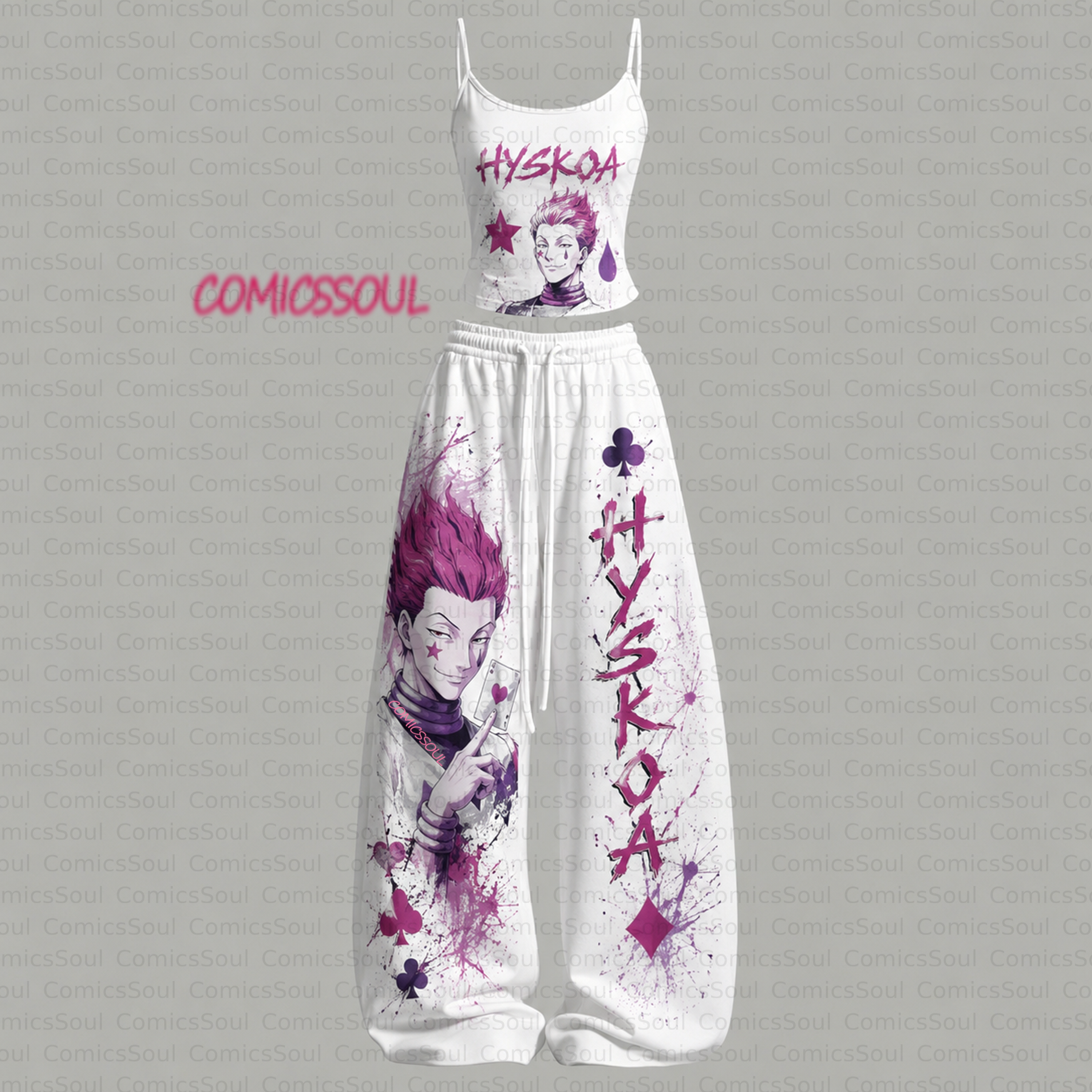 HUNTER×HUNTER Top & Elasticated Trousers Two-Piece Set