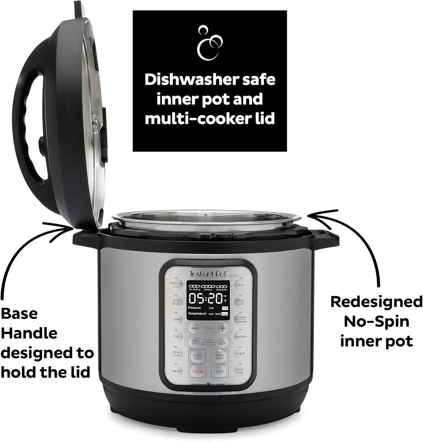 9-in-1 Multicooker, Pressure Cooker, Slow Cook, Rice Maker, Steamer, Sauté, Yogurt, Warmer & Sterilizer, Includes App With Over 800 Recipes, Stainless Steel, 6 Quarts