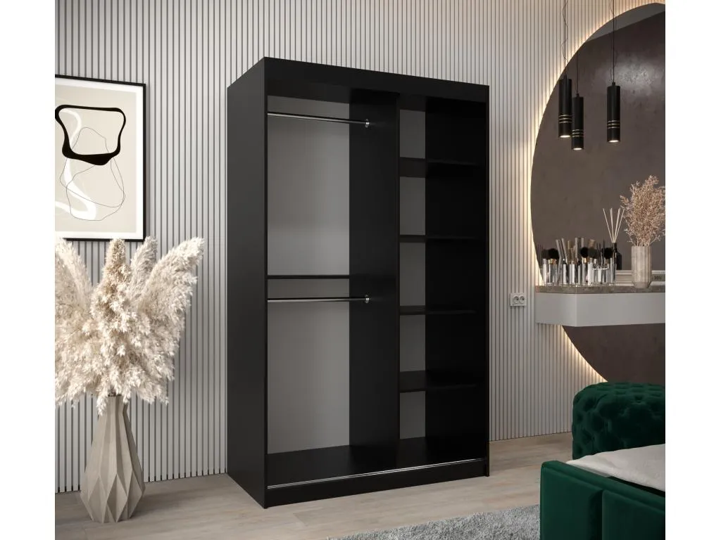 Armario Mueblestop de puertas correderas 200/120/62 2 puertas (negro/blanco) 39458GRJF