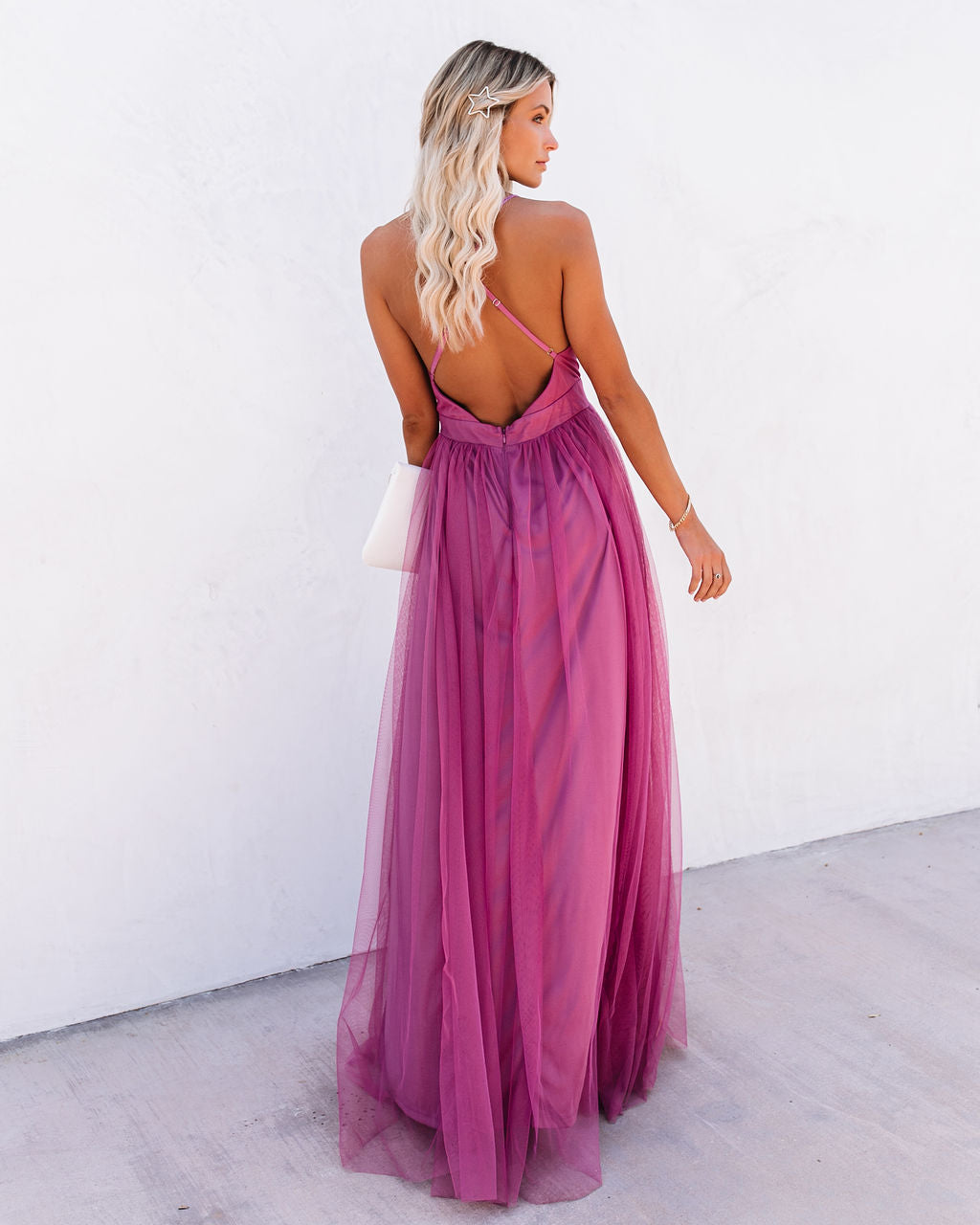 Petal Dust Maxi Dress - Magenta - Se7enfashion
