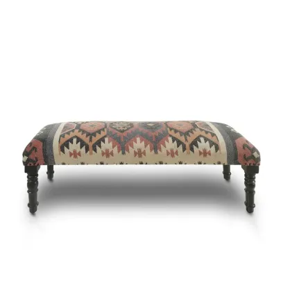 47-Inch Multicolored Southwestern Rectangular Bench